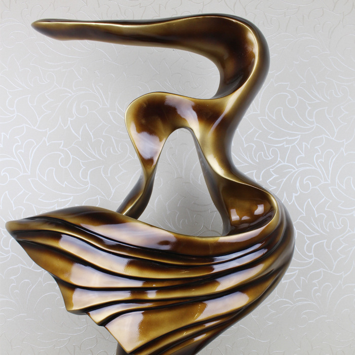 廠家直銷 歐式抽象飄帶擺件，高端樹脂工藝品的家居魅力