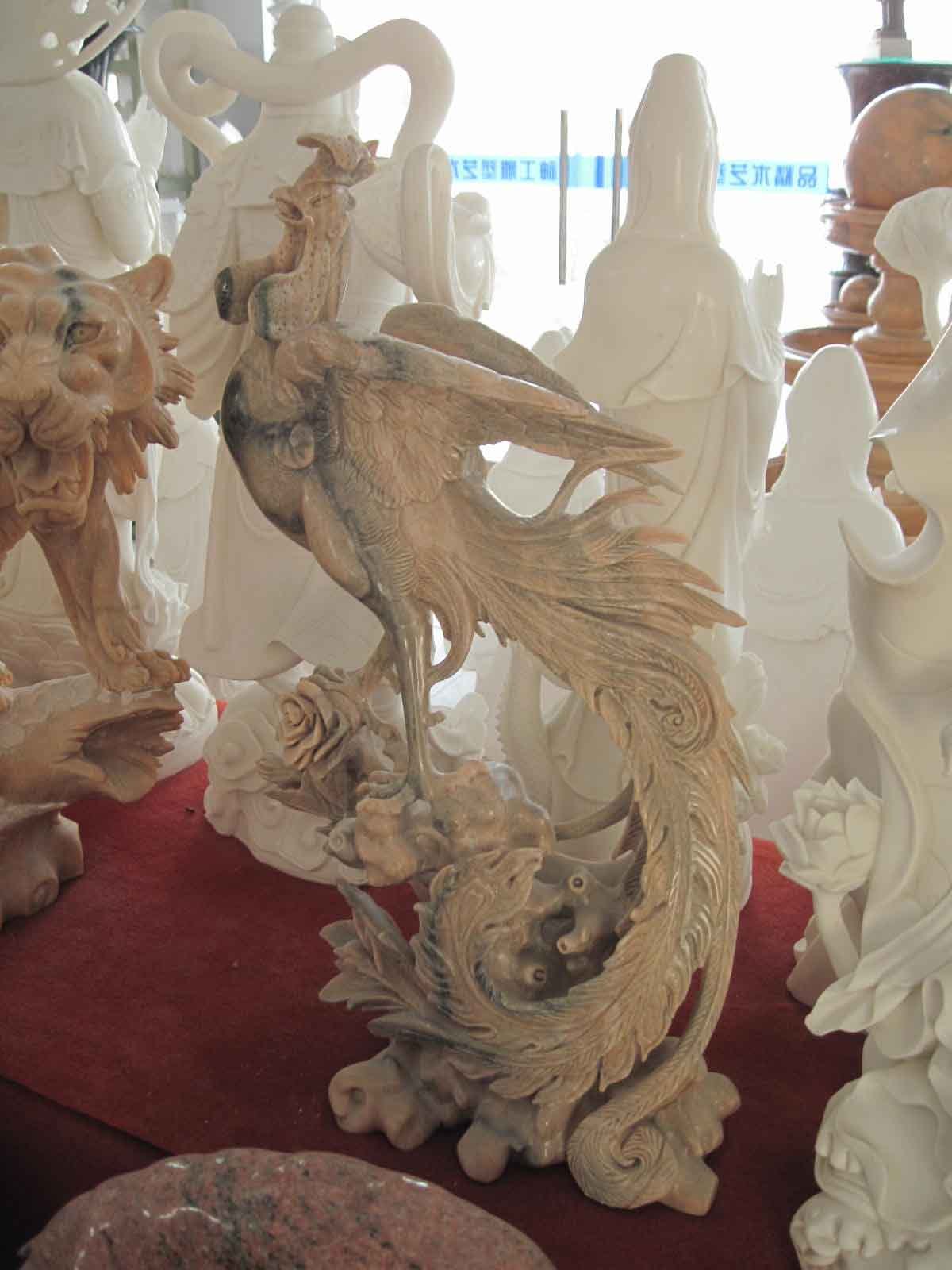 直銷定做動物鳳凰晚霞紅鳳凰大理石鳳凰石雕鳳凰大理石工藝品